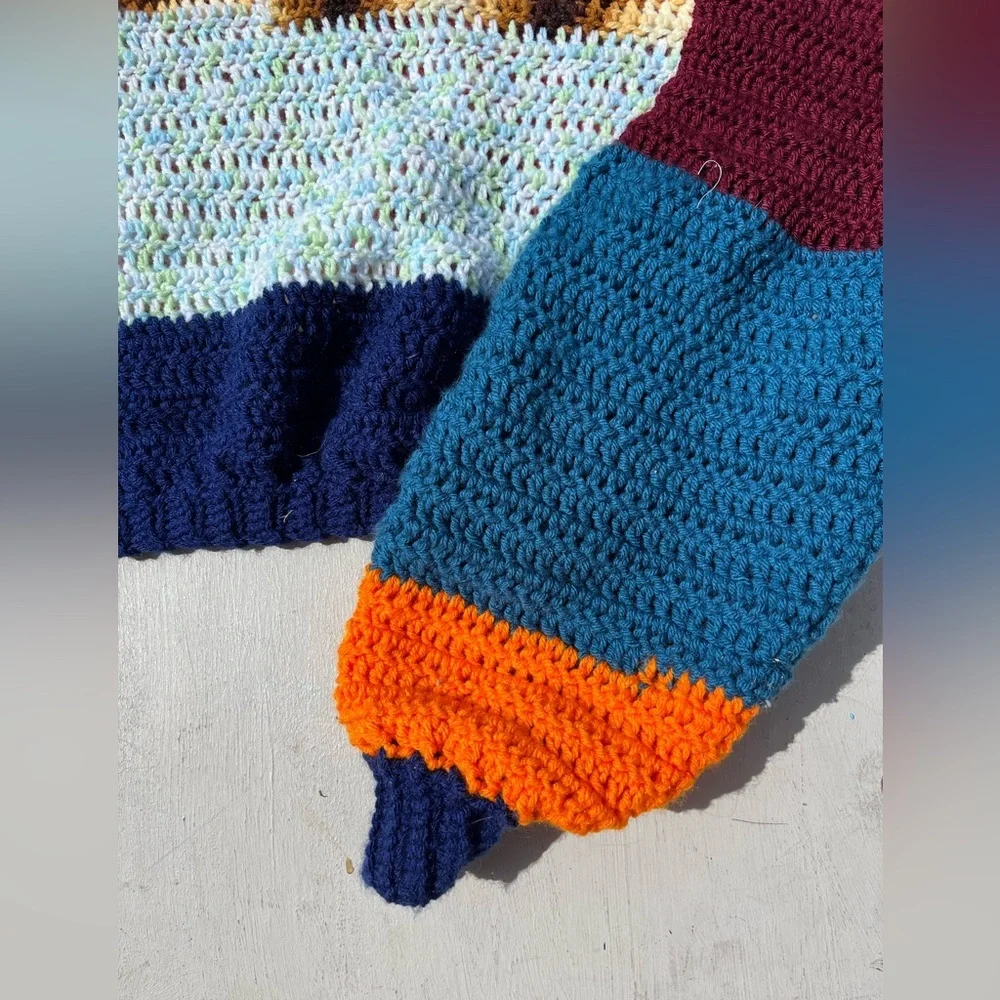 Women's Knit Crochet Sweater Multicolor Solid NO SIZE Balloon Cottage‎ Grandma